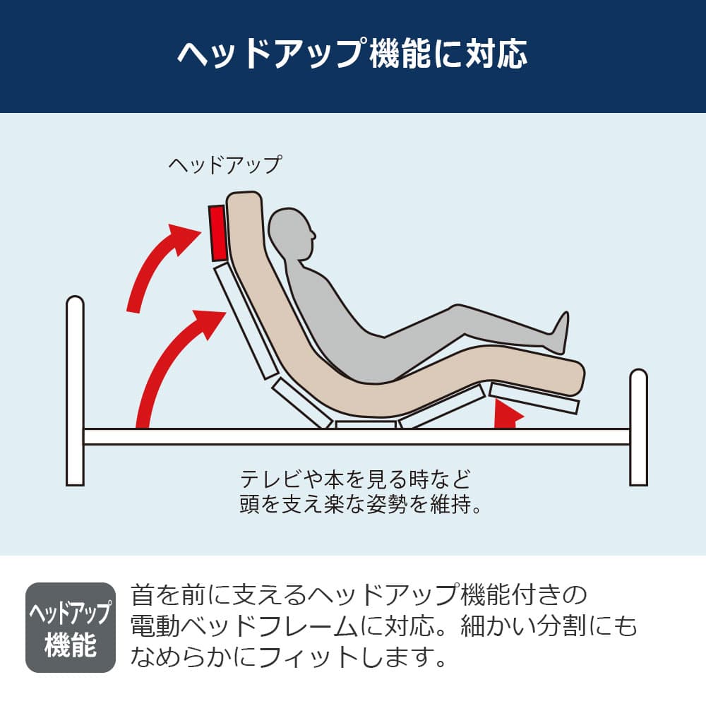 リクライニングマットレス「RX-HU-Ag-PW プレミア MON」厚さ24cm 高密度連続スプリング 全2サイズ FranceBed(フランスベッド)