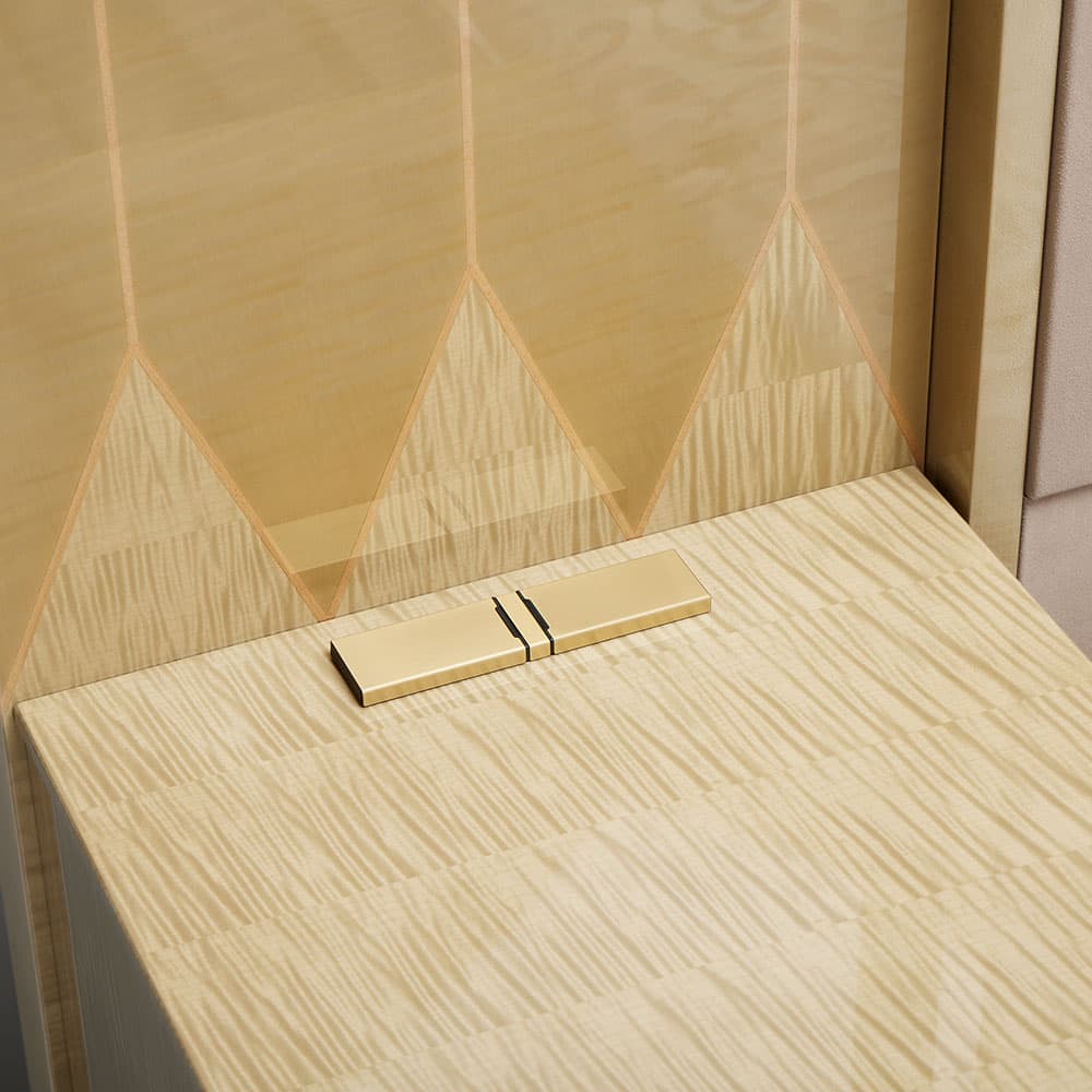 ベッドフレーム「YABANE」ナイトテーブル付き シカモア(SK-12)/ディナミカKR0309 全4サイズ【受注生産品】