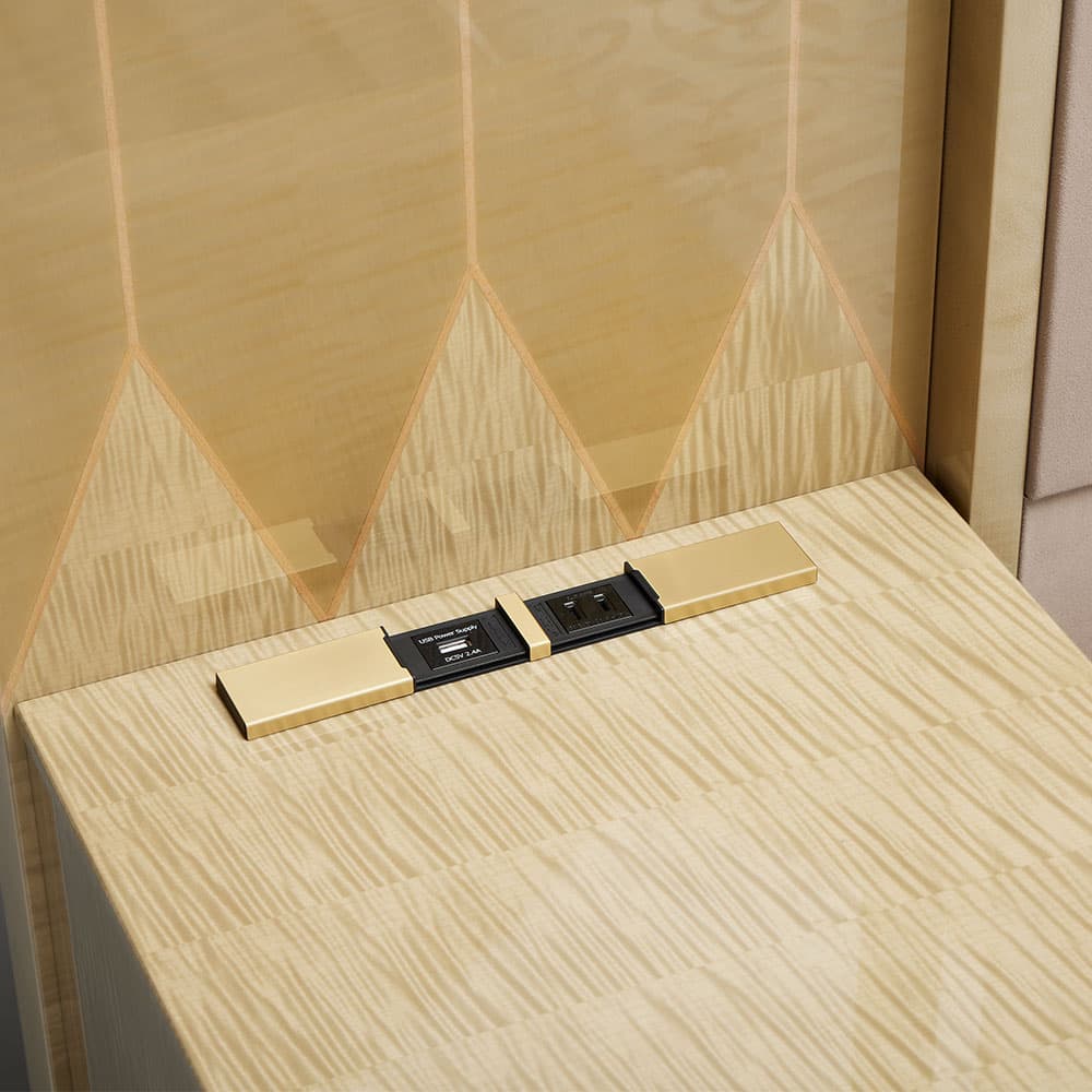 ベッドフレーム「YABANE」ナイトテーブル付き シカモア(SK-12)/ディナミカKR0309 全4サイズ【受注生産品】