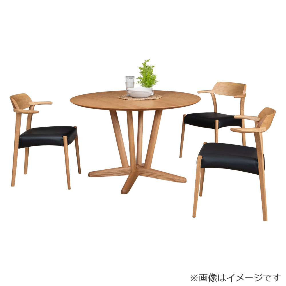 ダイニングチェア(肘付き)「YUME3 309セミアームチェア」オーク材 NA色 座面PVC BK色 カバー全3色