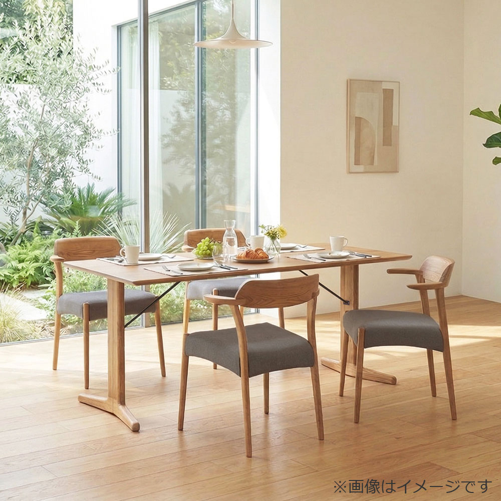 ダイニングチェア(肘付き)「YUME3 309セミアームチェア」オーク材 NA色 座面PVC BK色 カバー全3色