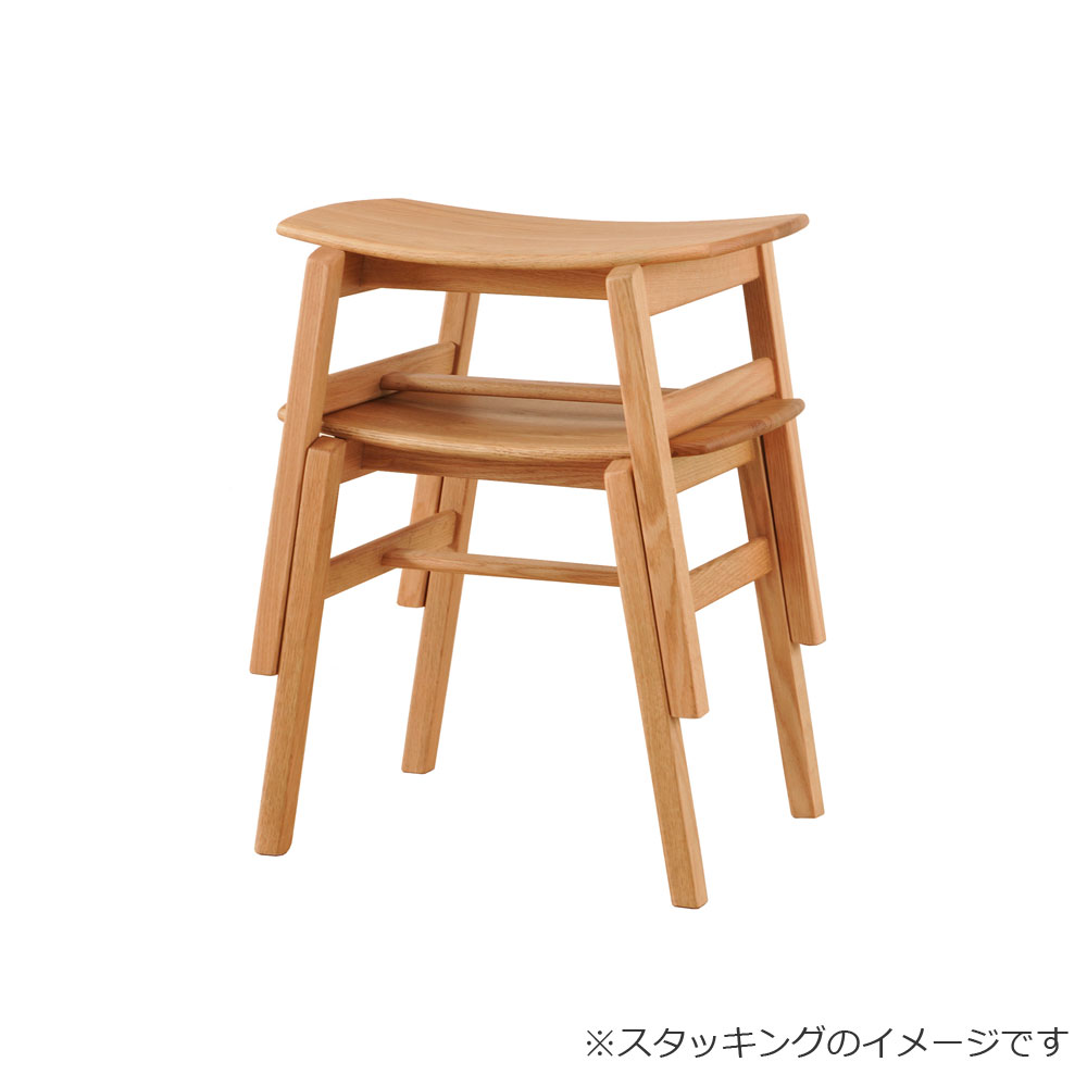 スツール「YUME3」板座 オーク材 NA色