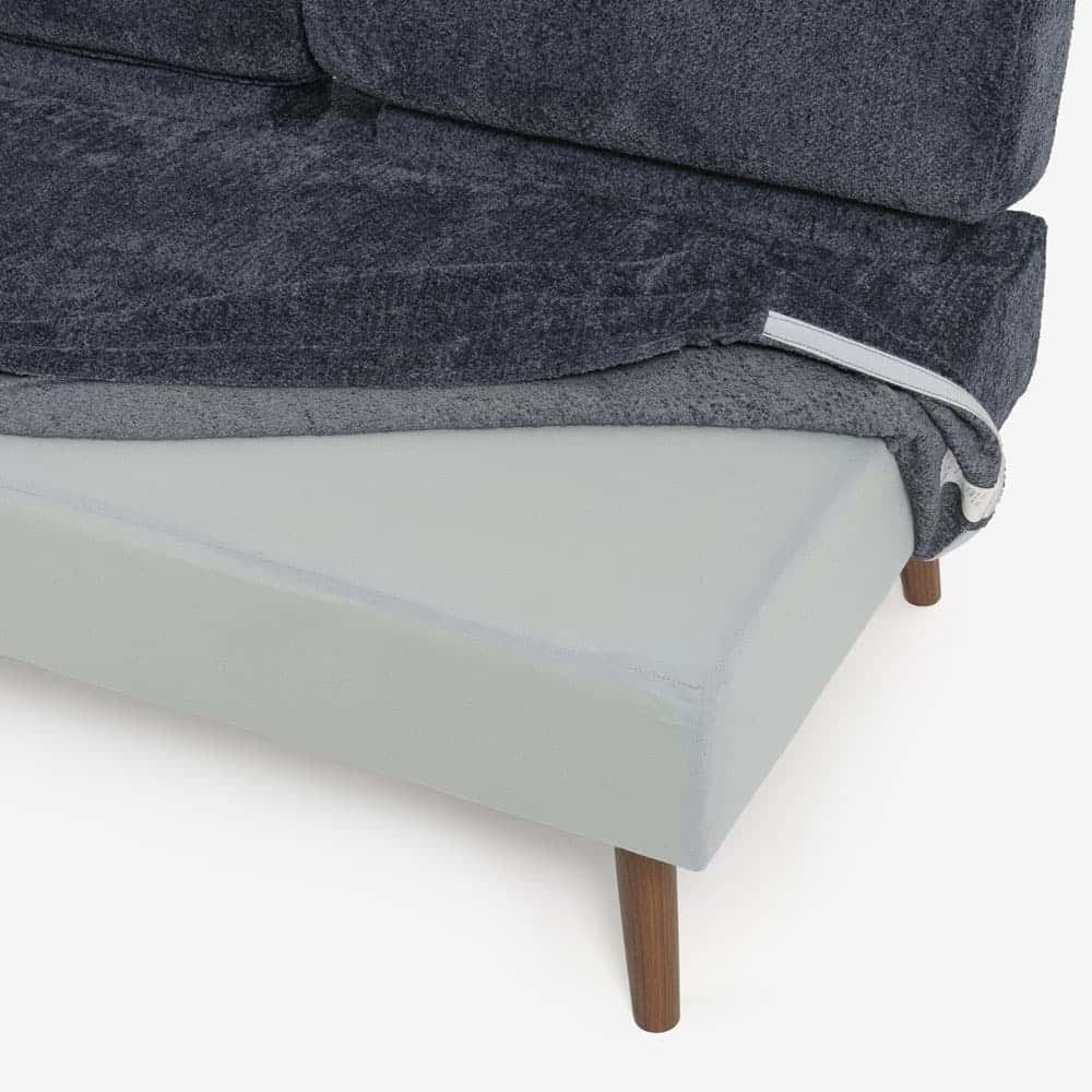 カウチソファ「ファルコ」片肘カウチ向かって右肘 布ネイビー色 #6:6142 脚部LWN色【受注生産品】