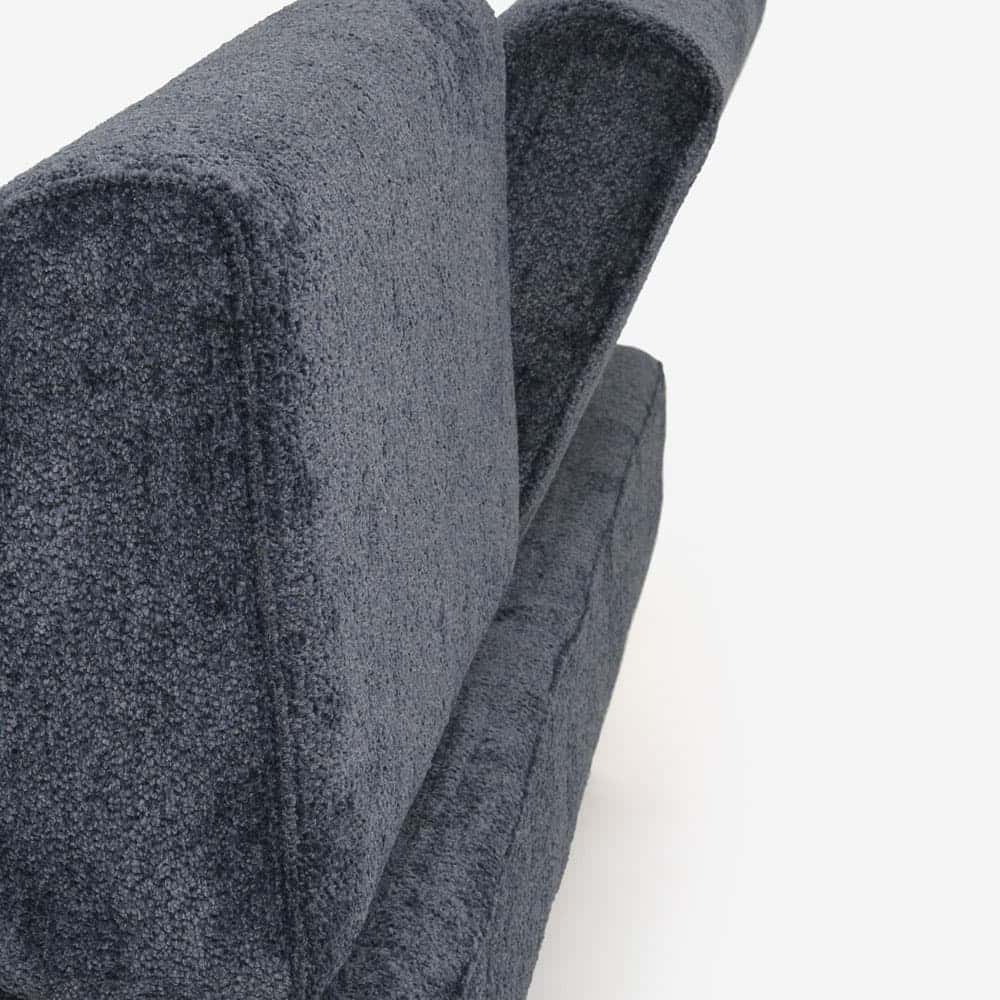 カウチソファ「ファルコ」片肘カウチ向かって右肘 布ネイビー色 #6:6142 脚部LWN色【受注生産品】