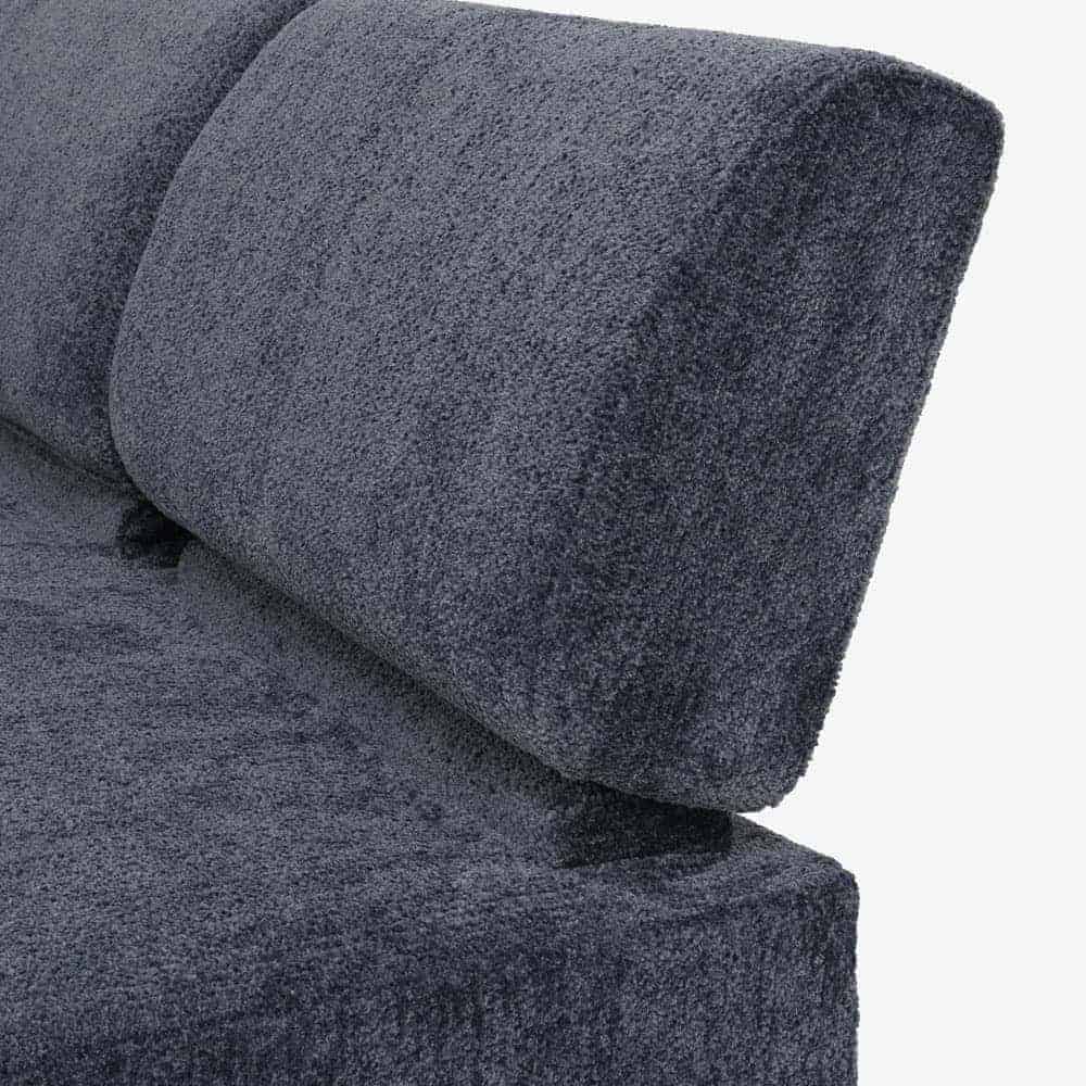 カウチソファ「ファルコ」片肘カウチ向かって右肘 布ネイビー色 #6:6142 脚部LWN色【受注生産品】