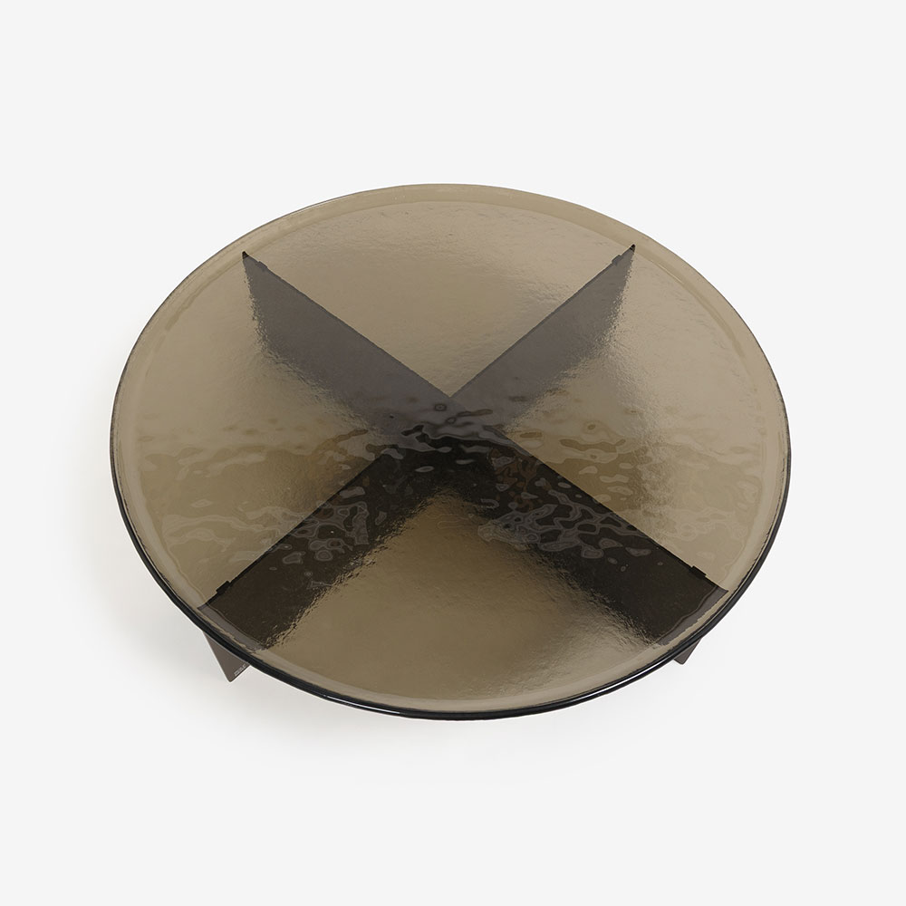 ROLF BENZ（ロルフベンツ）センターテーブル「KIO 970-112」幅100cm ガラス天板 ブロンズ色