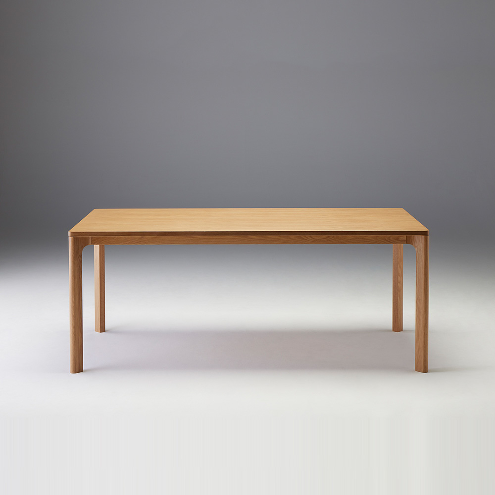 秋田木工 ダイニングテーブル「AT-1」幅180cm ナラ材ホワイトオーク色（艶消し）【受注生産品】