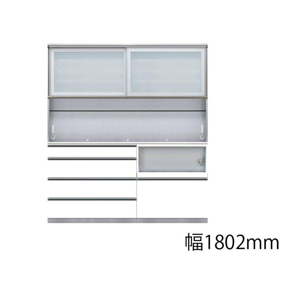 AYANO（綾野製作所）キッチンボード「アークス」ホワイト色 奥行45cmタイプ 全8サイズ