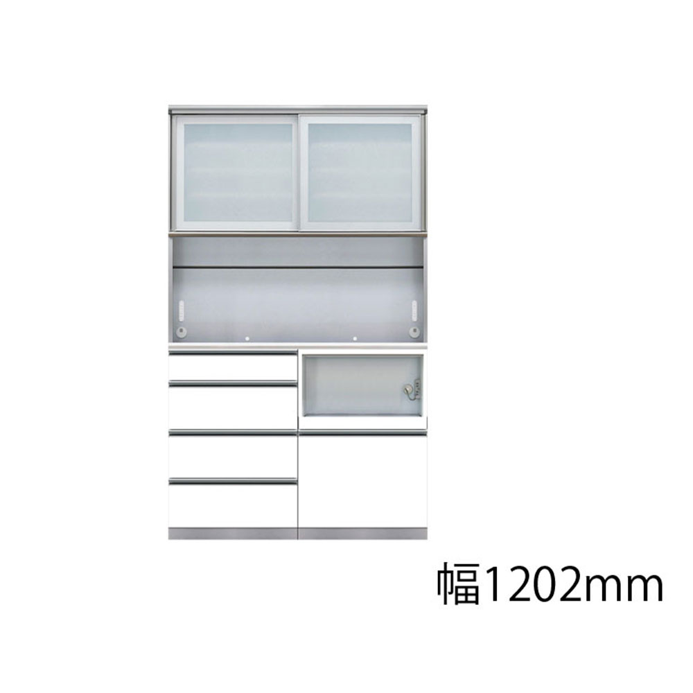 AYANO（綾野製作所）キッチンボード「アークス」ホワイト色 奥行45cm 高さ202cm 幅全8サイズ