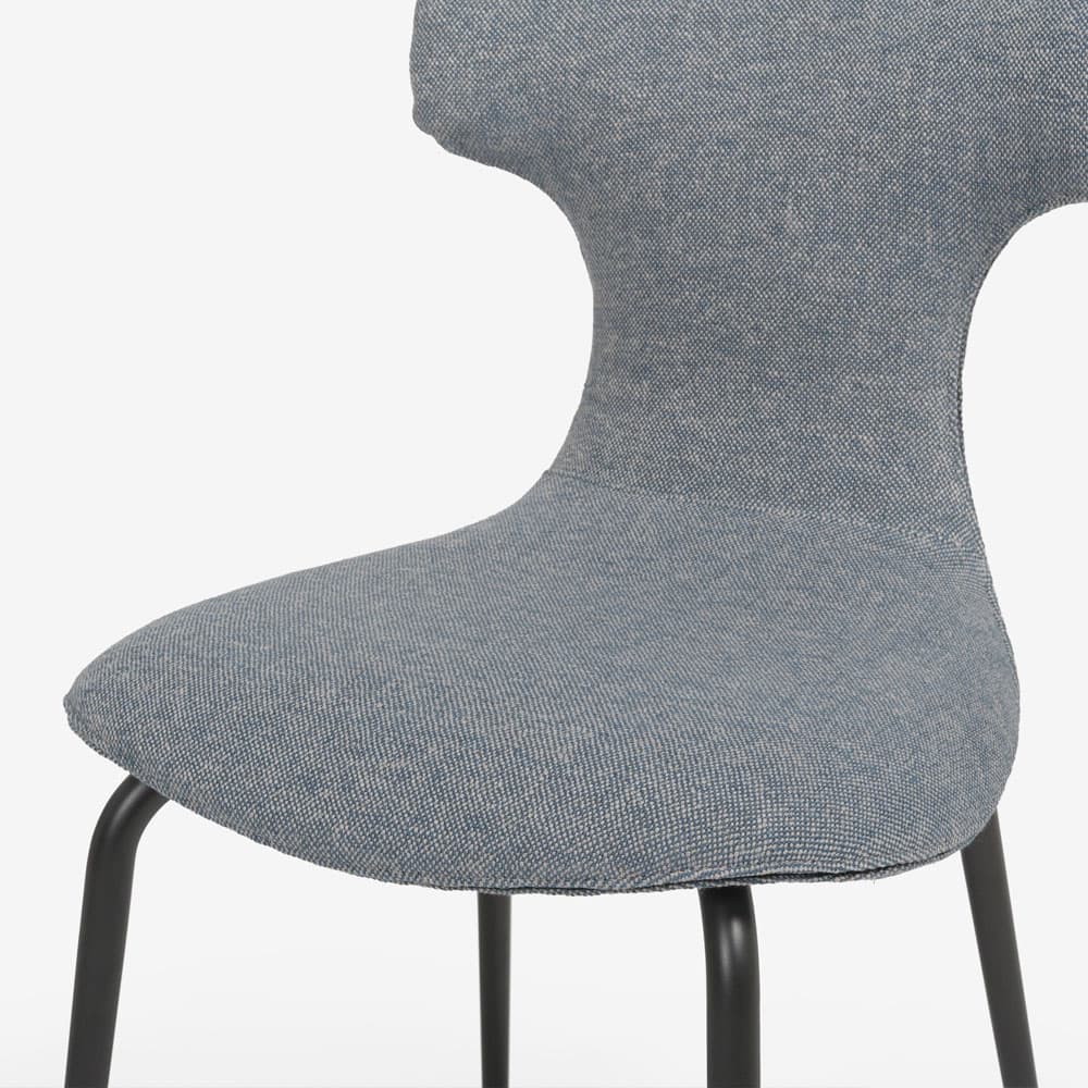 PoltronaFrau（ポルトローナ・フラウ）ダイニングチェア「モンテーラマス」布グレー色/スチール脚