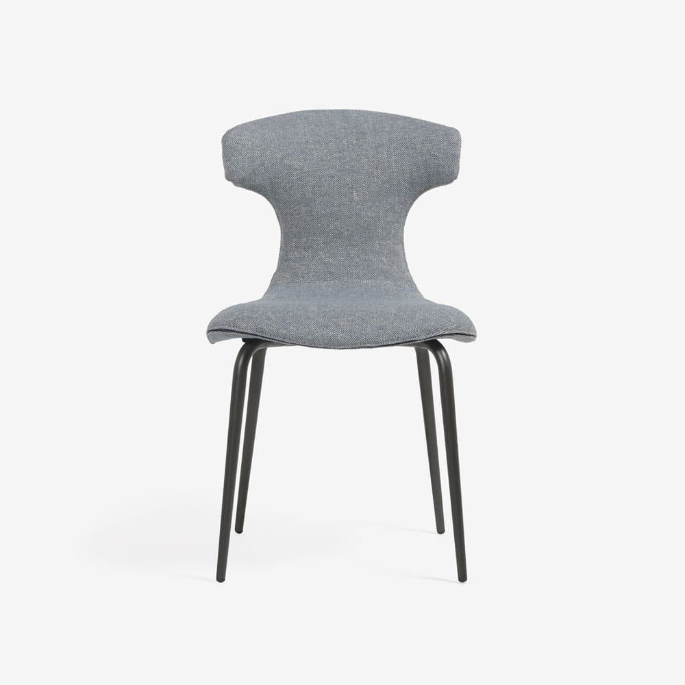 PoltronaFrau（ポルトローナ・フラウ）ダイニングチェア「モンテーラマス」布グレー色/スチール脚