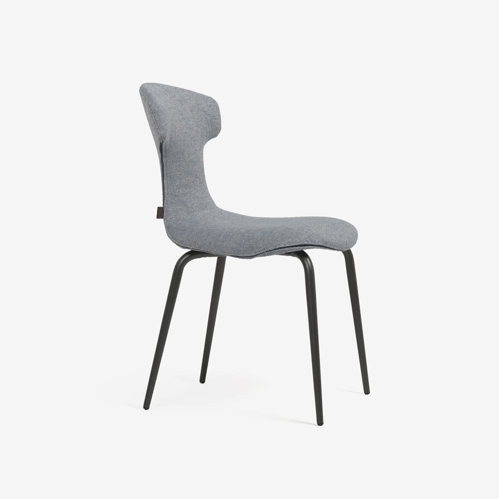 PoltronaFrau（ポルトローナ・フラウ）ダイニングチェア「モンテーラマス」布グレー色/スチール脚