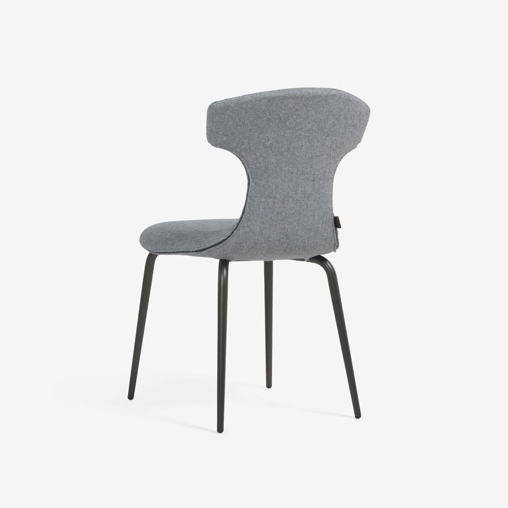 PoltronaFrau（ポルトローナ・フラウ）ダイニングチェア「モンテーラマス」布グレー色/スチール脚