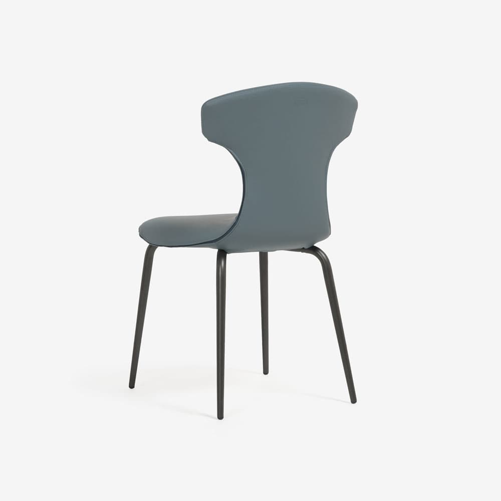 PoltronaFrau（ポルトローナ・フラウ）ダイニングチェア「モンテーラマス」革ブルーグレー色/スチール脚