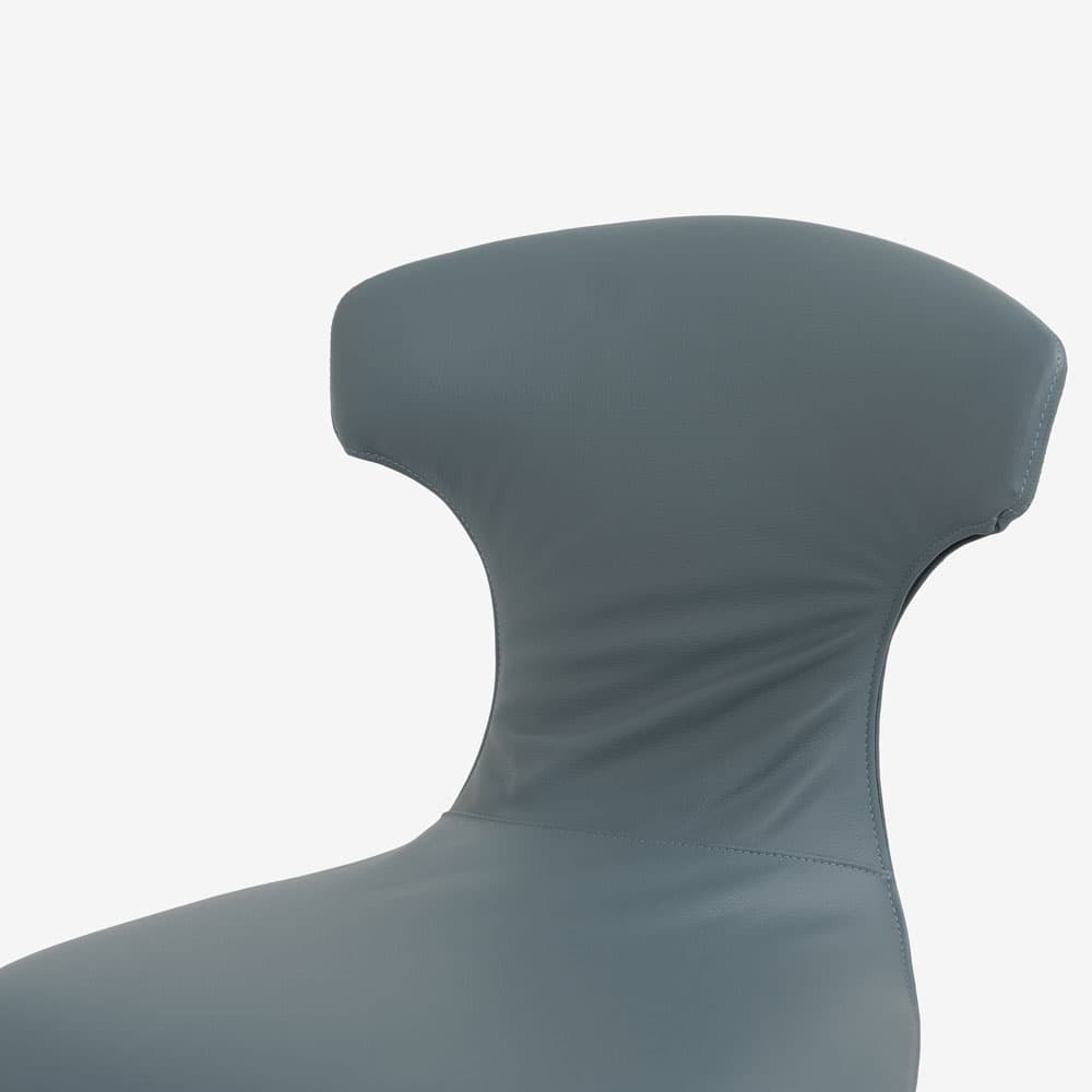 PoltronaFrau（ポルトローナ・フラウ）ダイニングチェア「モンテーラマス」革ブルーグレー色/スチール脚