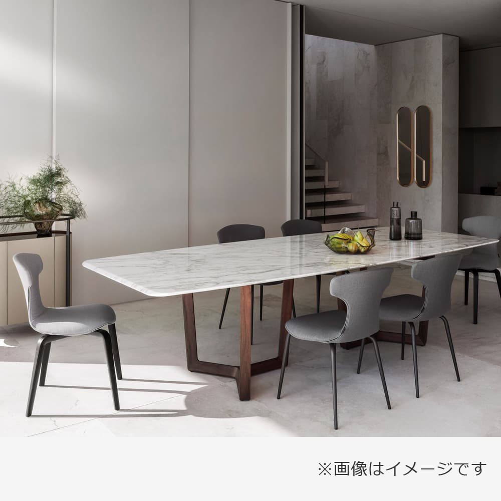 PoltronaFrau（ポルトローナ・フラウ）ダイニングチェア「モンテーラマス」革ブルーグレー色/スチール脚