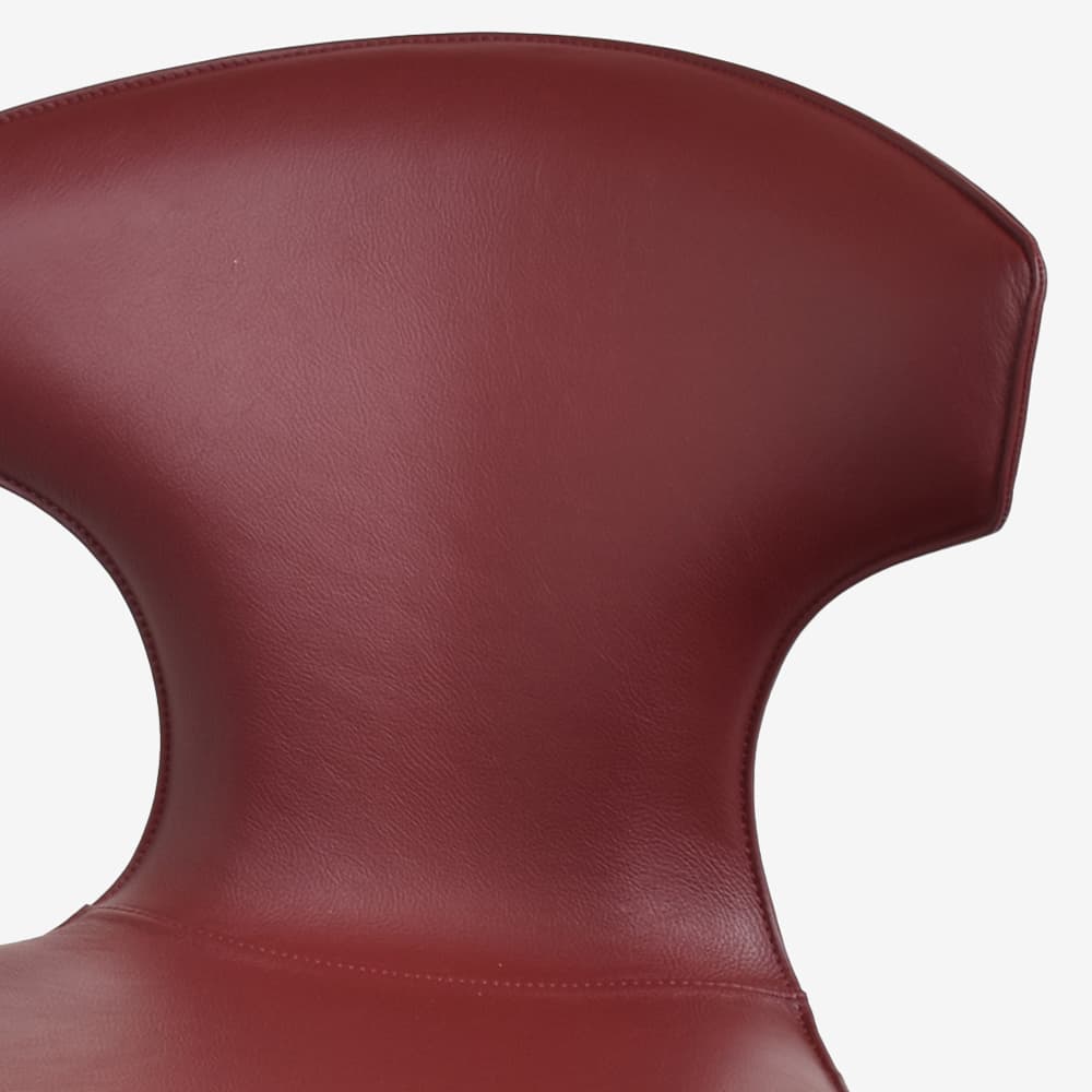 PoltronaFrau（ポルトローナ・フラウ）スツール「モンテーラ」革ガーネット色/ナチュラルアッシュ色