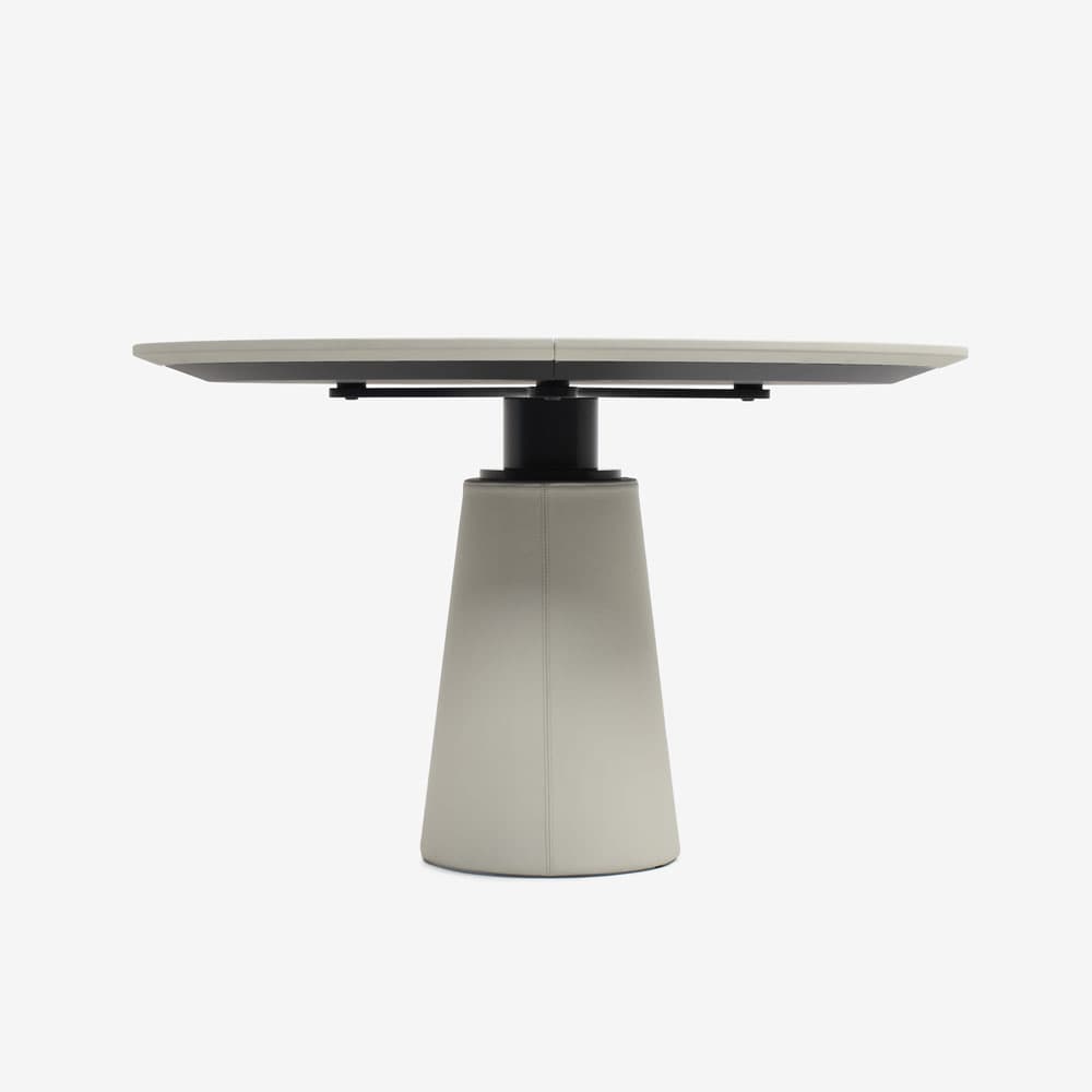 PoltronaFrau(ポルトローナ・フラウ)ダイニングテーブル 「メサドゥーエ」円形 直径120cm 革ベージュ色