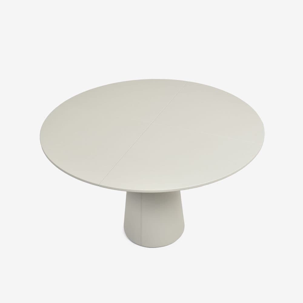 PoltronaFrau(ポルトローナ・フラウ)ダイニングテーブル 「メサドゥーエ」円形 直径120cm 革ベージュ色