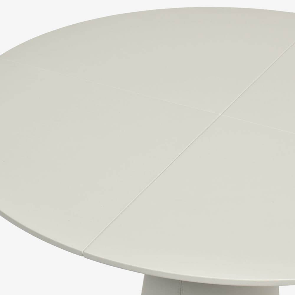 PoltronaFrau(ポルトローナ・フラウ)ダイニングテーブル 「メサドゥーエ」円形 直径120cm 革ベージュ色