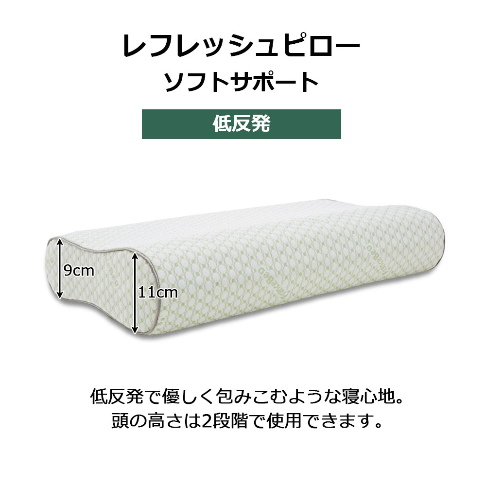 枕「レフレッシュピロー ソフトサポート」 低反発ウレタン FranceBed（フランスベッド）