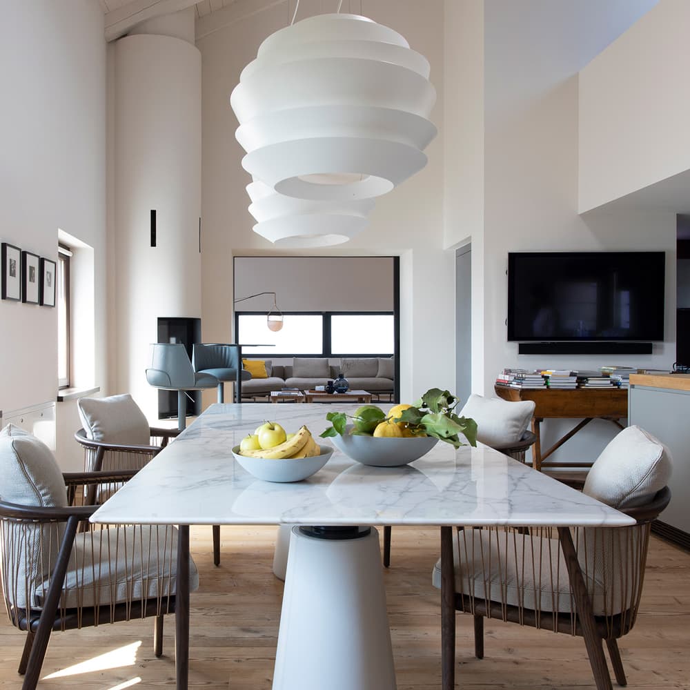 PoltronaFrau(ポルトローナ・フラウ)ダイニングテーブル 「メサドゥーエ」幅260cm 大理石アラベスカート