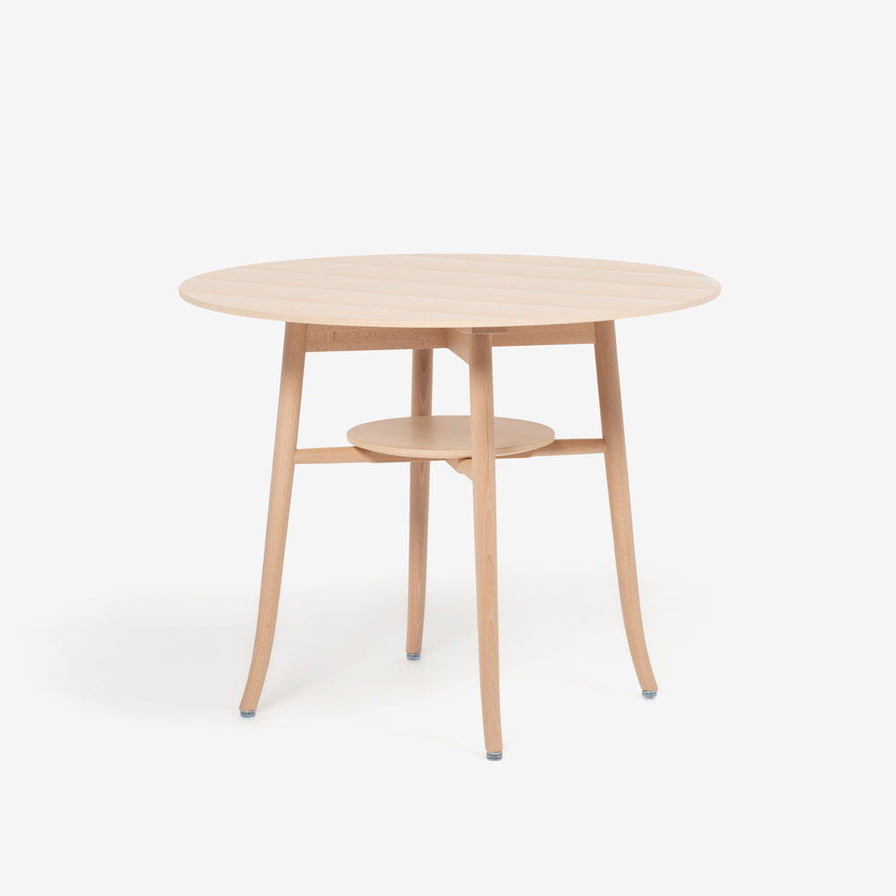 秋田木工　ダイニングセット テーブル「RBT」Φ90cm+チェア「ハンナチェア」ブナ材 白木塗装