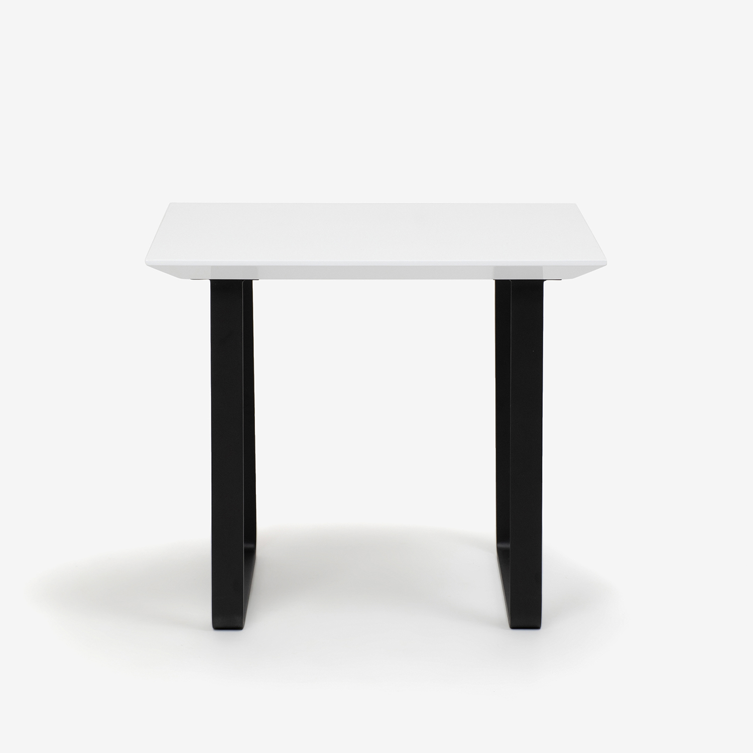 ダイニングテーブル「ジャスト」幅85cm ホワイト色 金属脚ブラック【数量限定特別ご提供品のため30%OFF】