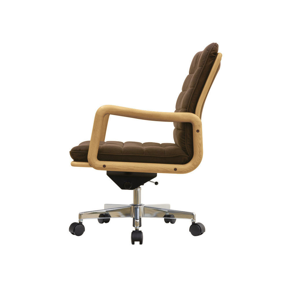 浜本工芸 回転椅子（肘付き）「DSA-3004」オーク材ナチュラル色 ディナミカSG38［No.3000］