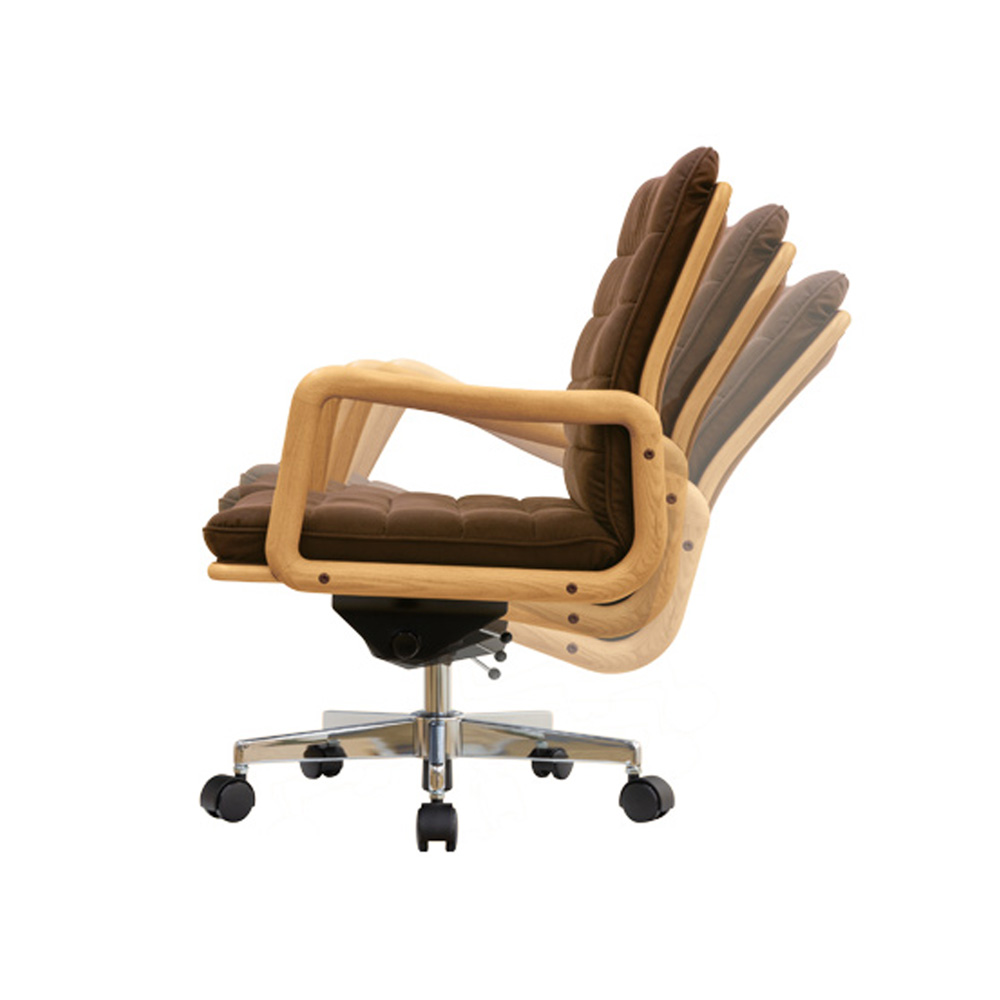 浜本工芸 回転椅子（肘付き）「DSA-3004」オーク材ナチュラル色 ディナミカSG38［No.3000］