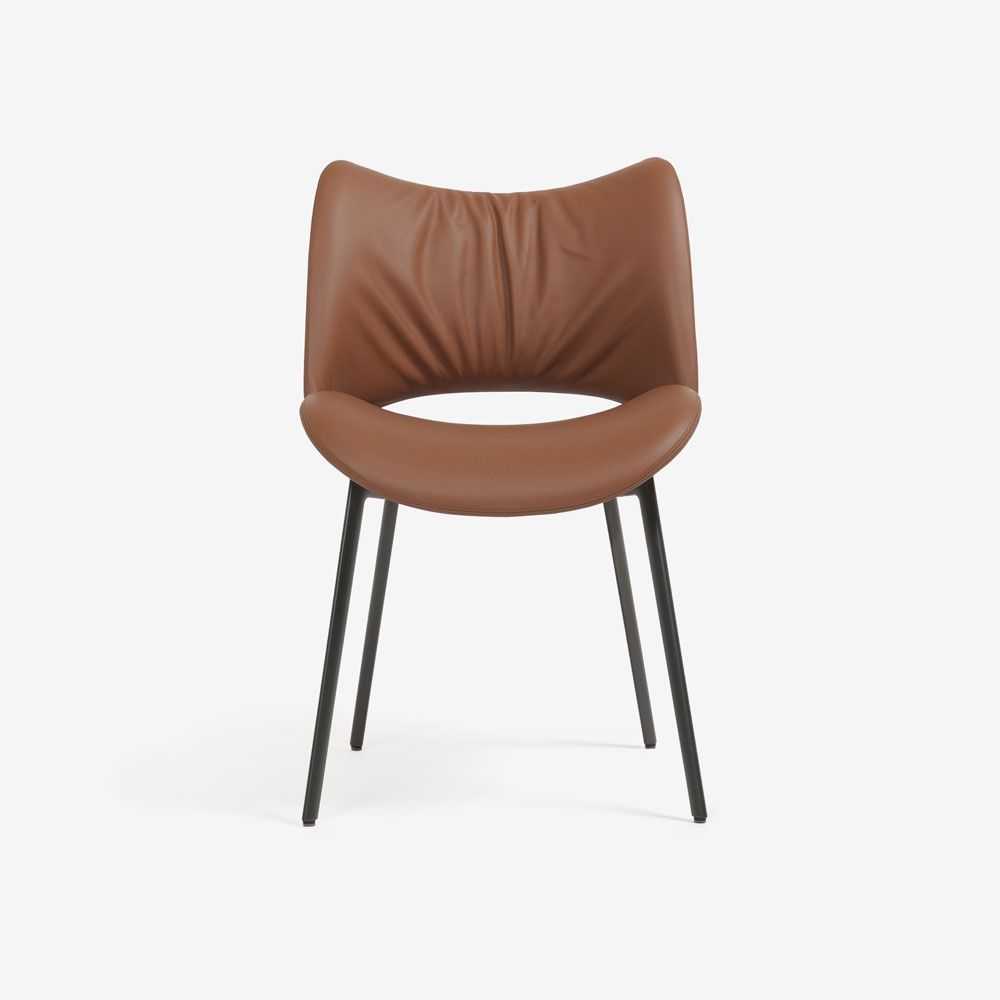 PoltronaFrau（ポルトローナ・フラウ）ダイニングチェア「ニース」革トンカ色  #SC48 Tonka