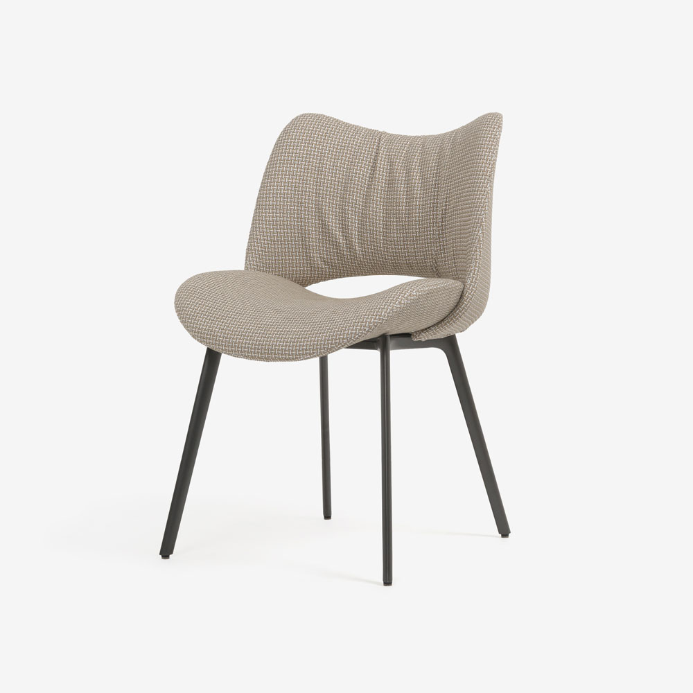 PoltronaFrau（ポルトローナ・フラウ）ダイニングチェア「ニース」布ブロンドウッド色 #C Blonde woods