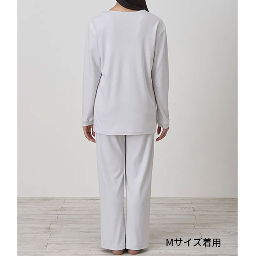 ナイトウェア 上下セット「newmine（ニューミン）コスメティックスナイトウェア NM4604」スムースボートネック グレー レディース  全3サイズ nishikawa（西川）