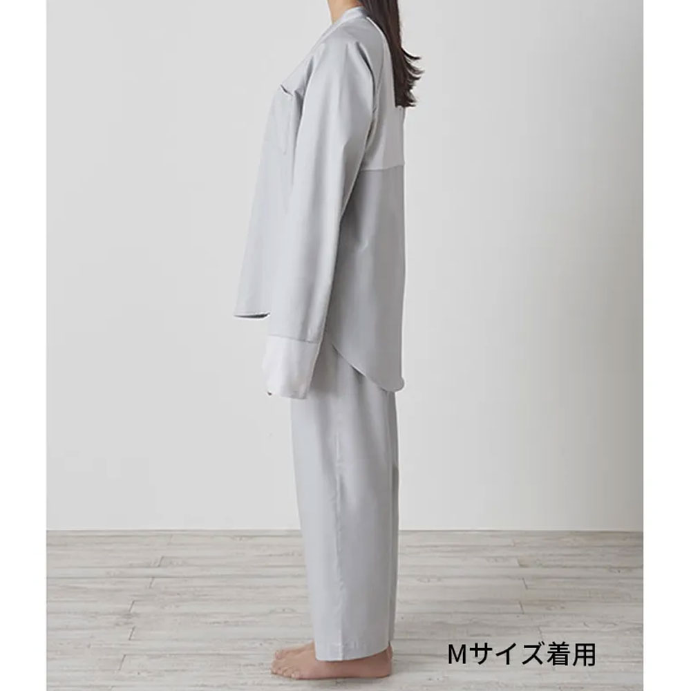 ナイトウェア 上下セット「newmine（ニューミン）コスメティックスナイトウェア NM4602」X-Back スタンドカラー 男女兼用 全3サイズ 全2色 nishikawa（西川）