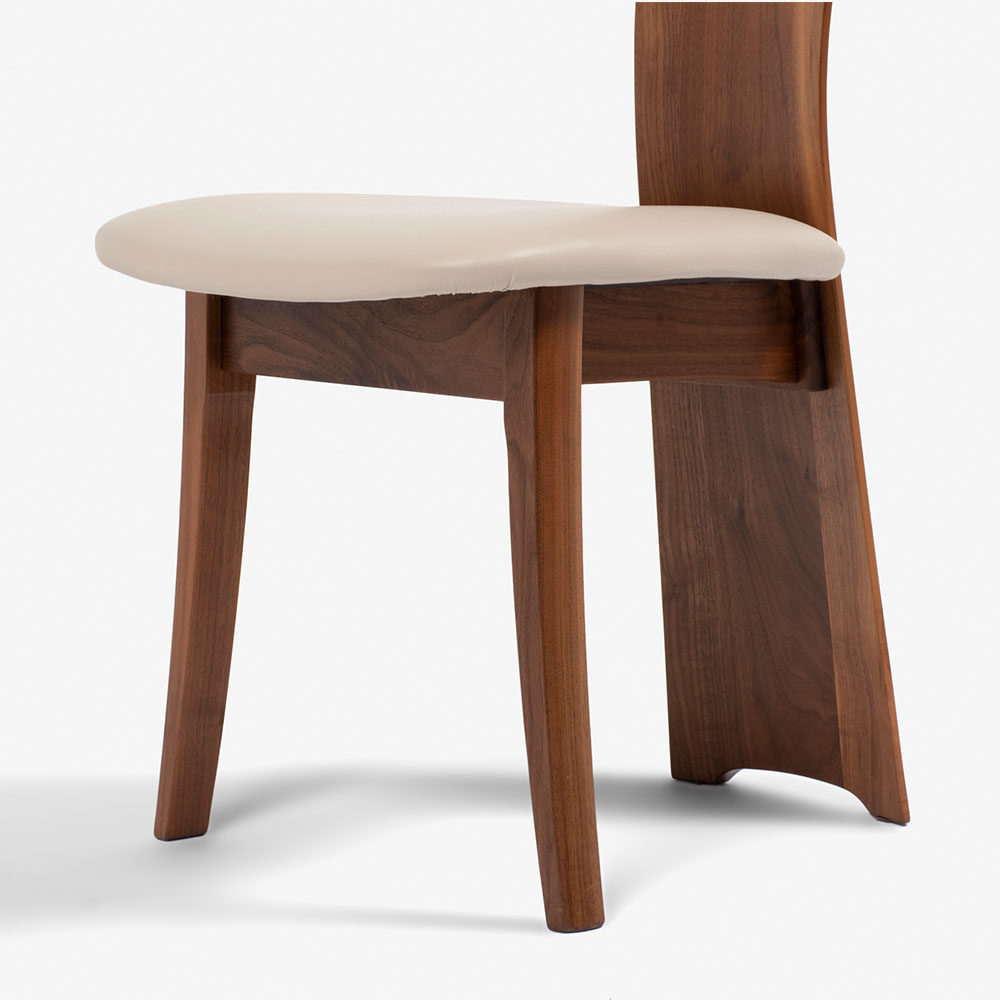 ダイニングチェア「フォルム OICL-201」ウォールナット材 合成皮革L-2444 塗装2タイプ