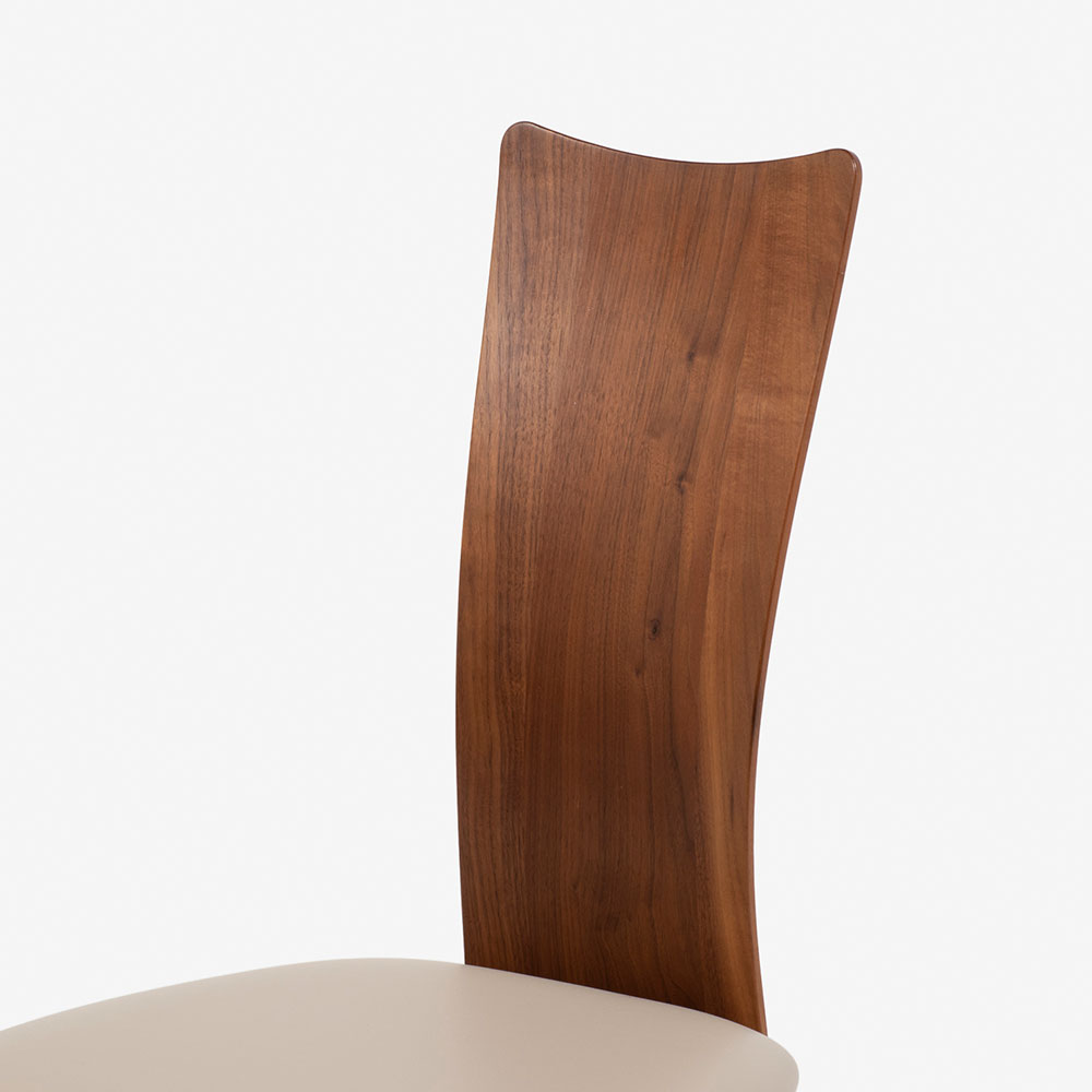 ダイニングチェア「フォルム OICL-201」ウォールナット材 合成皮革L-2444 塗装2タイプ