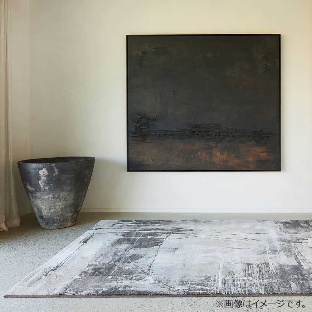 ウィルトンラグ「Graphie グラフィー」9293（ブラックグレー）全3サイズ 防炎【次回入荷未定】