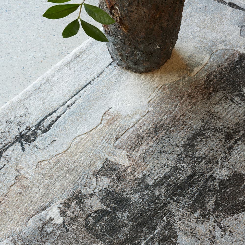 ウィルトンラグ「Graphie グラフィー」9293（ブラックグレー）全3サイズ 防炎【次回入荷未定】