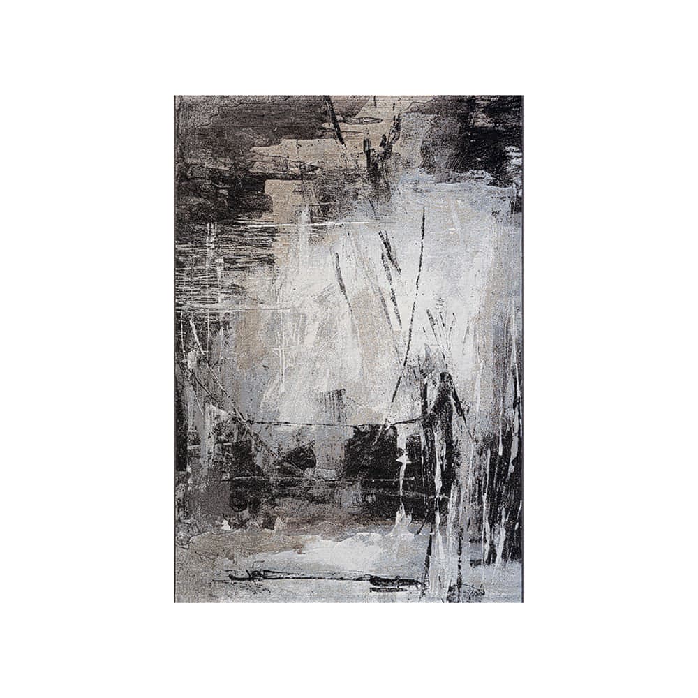 ウィルトンラグ「Graphie グラフィー」9293(ブラックグレー)全3サイズ 防炎【次回入荷未定】