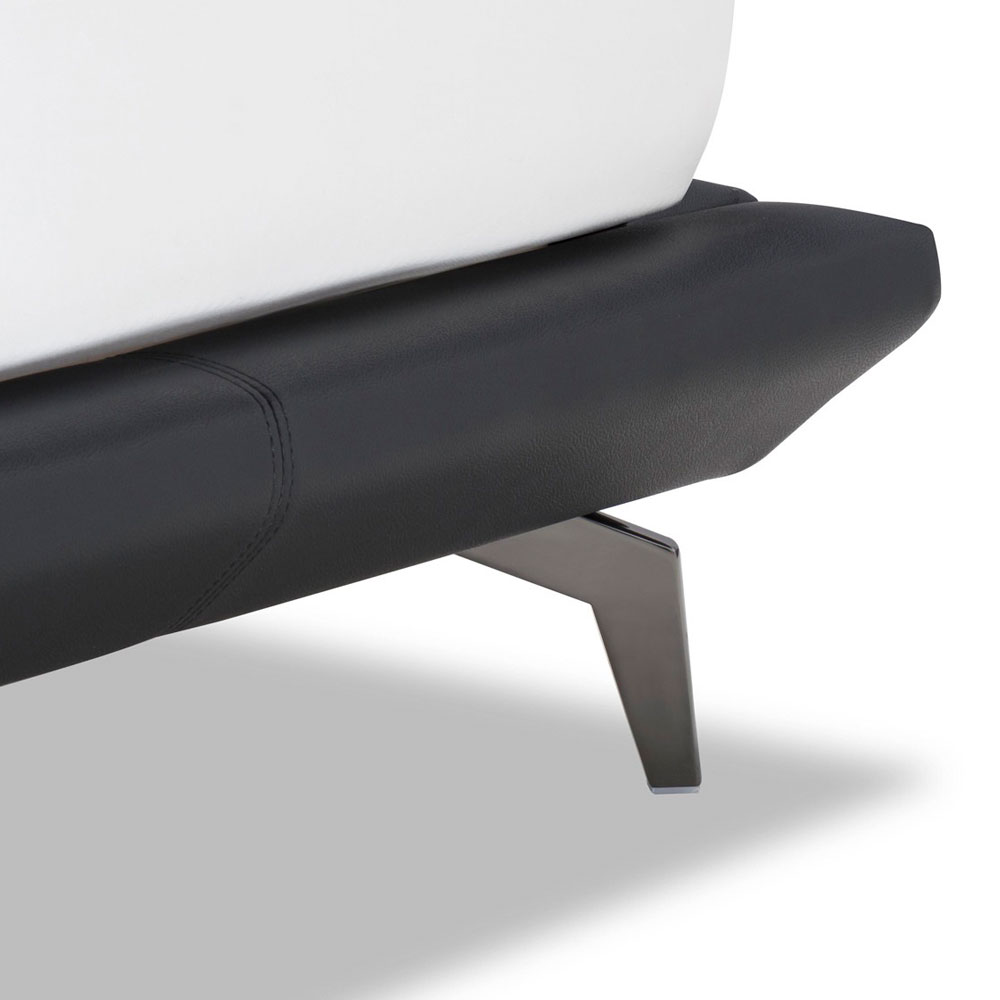 FranceBed（フランスベッド）ベッドフレーム「フィアバ FA-02」レッグタイプ 半革CC/PVCブラック色 すのこ床板 全5サイズ【受注生産品】