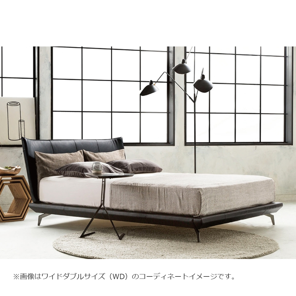 FranceBed（フランスベッド）ベッドフレーム「フィアバ FA-02」レッグタイプ 半革CC/PVCブラック色 すのこ床板 全5サイズ【受注生産品】