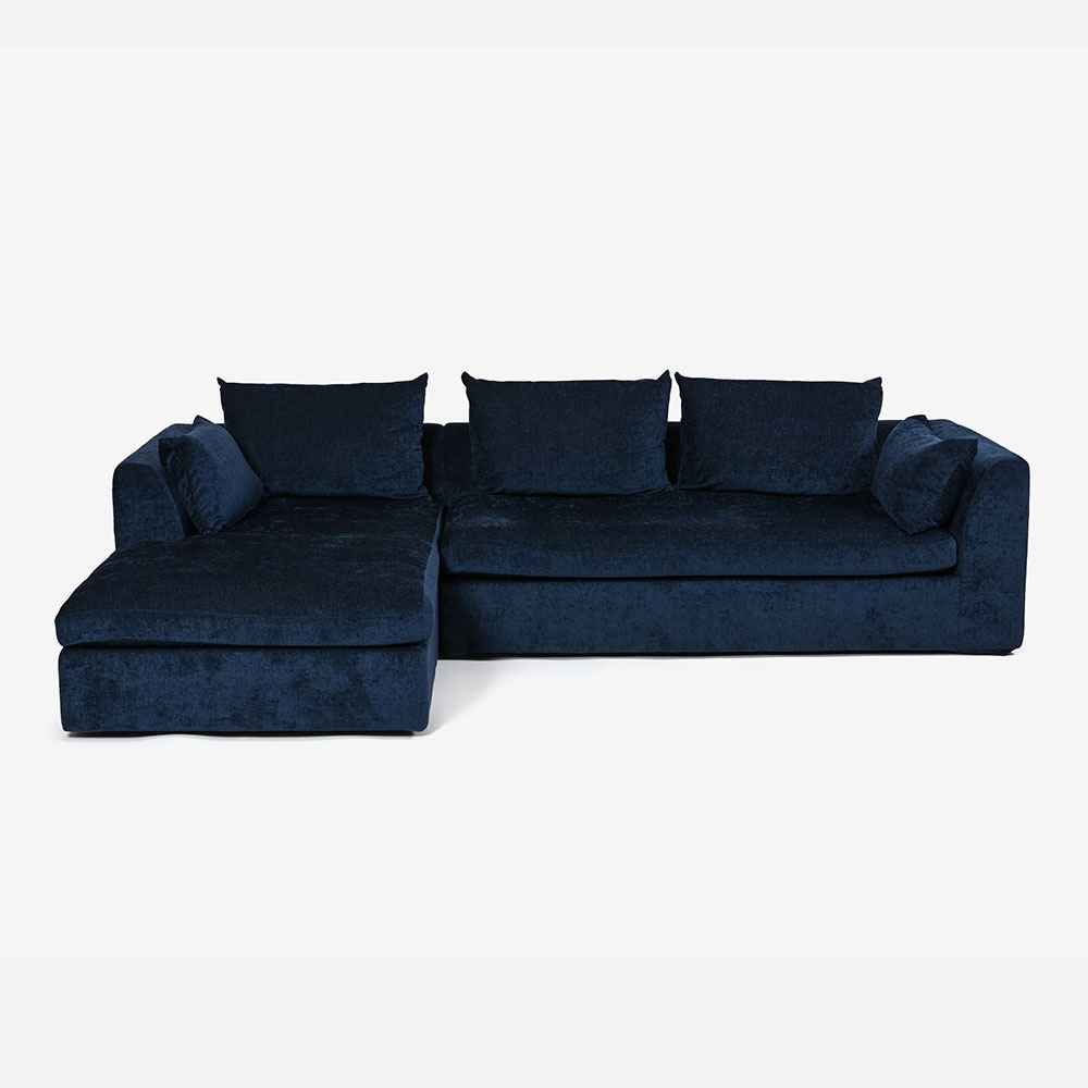 カウチソファ2点セット「OP08（オプティオ08）」幅278cm カバーリング仕様 布#2B ネルソンネイビー【受注生産品】