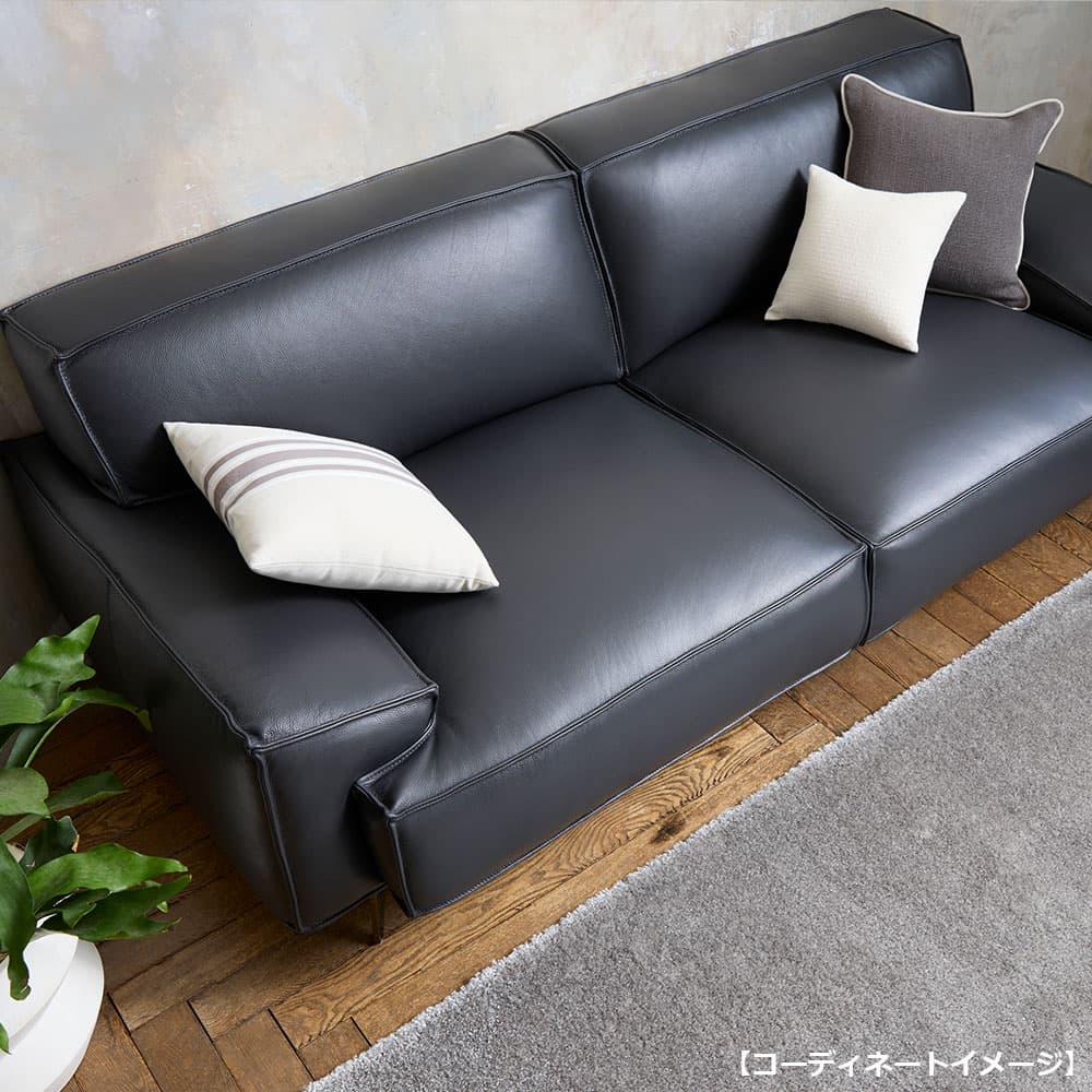 ソファ 3人掛け 「L/S 78(エルエス78)」幅202cm 革#J/S-180E スレートグレー色