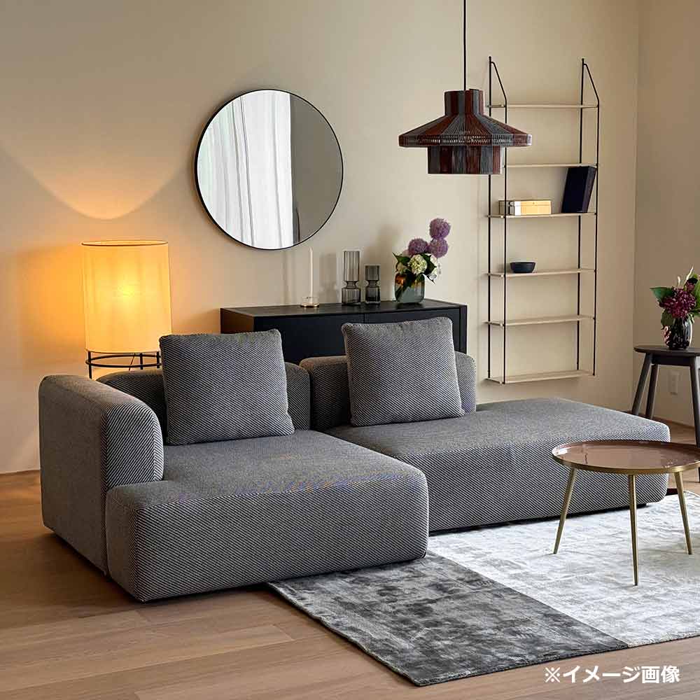 カウチソファ2点セット 向って左カウチ「SUMOWA（スモワ）」幅247cm 布#17グレー