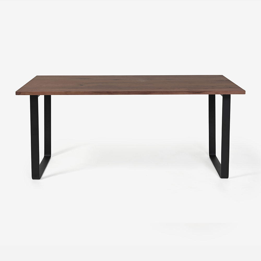 ダイニングテーブル「フィルプラス」長方形スチールB脚タイプ 4サイズ エッジデザイン3種 樹種・塗装色5種【受注生産品】