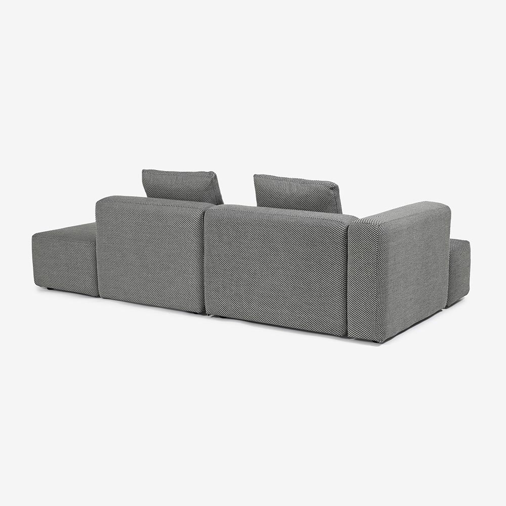 カウチソファ2点セット 向って左カウチ「SUMOWA（スモワ）」幅247cm 布#17グレー