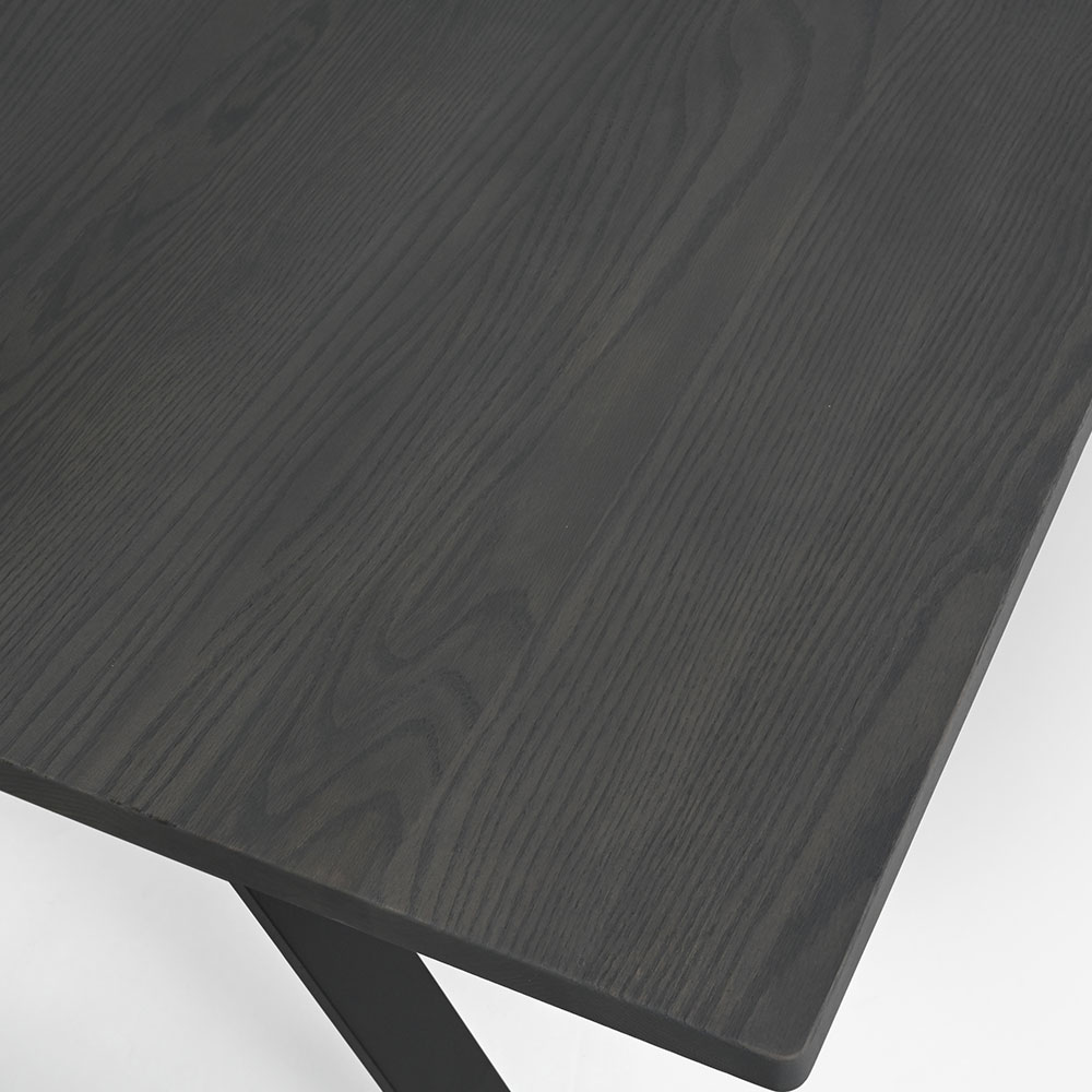 ダイニングテーブル「フィルプラス」長方形スチールA脚タイプ 4サイズ エッジデザイン3種 樹種・塗装色5種【受注生産品】