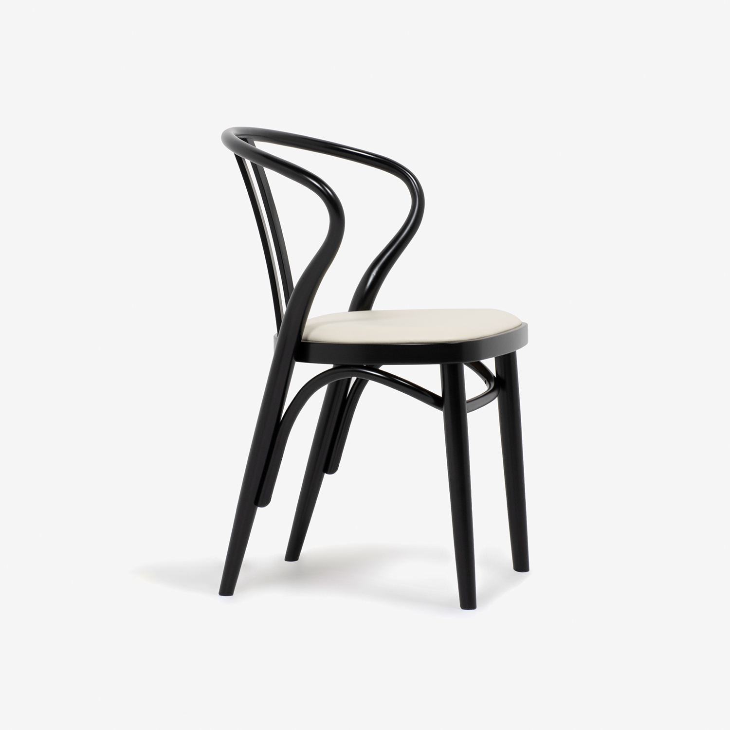 秋田木工 ダイニングチェア「503-OU」 ブナ材ブラック色 ソフトレザー