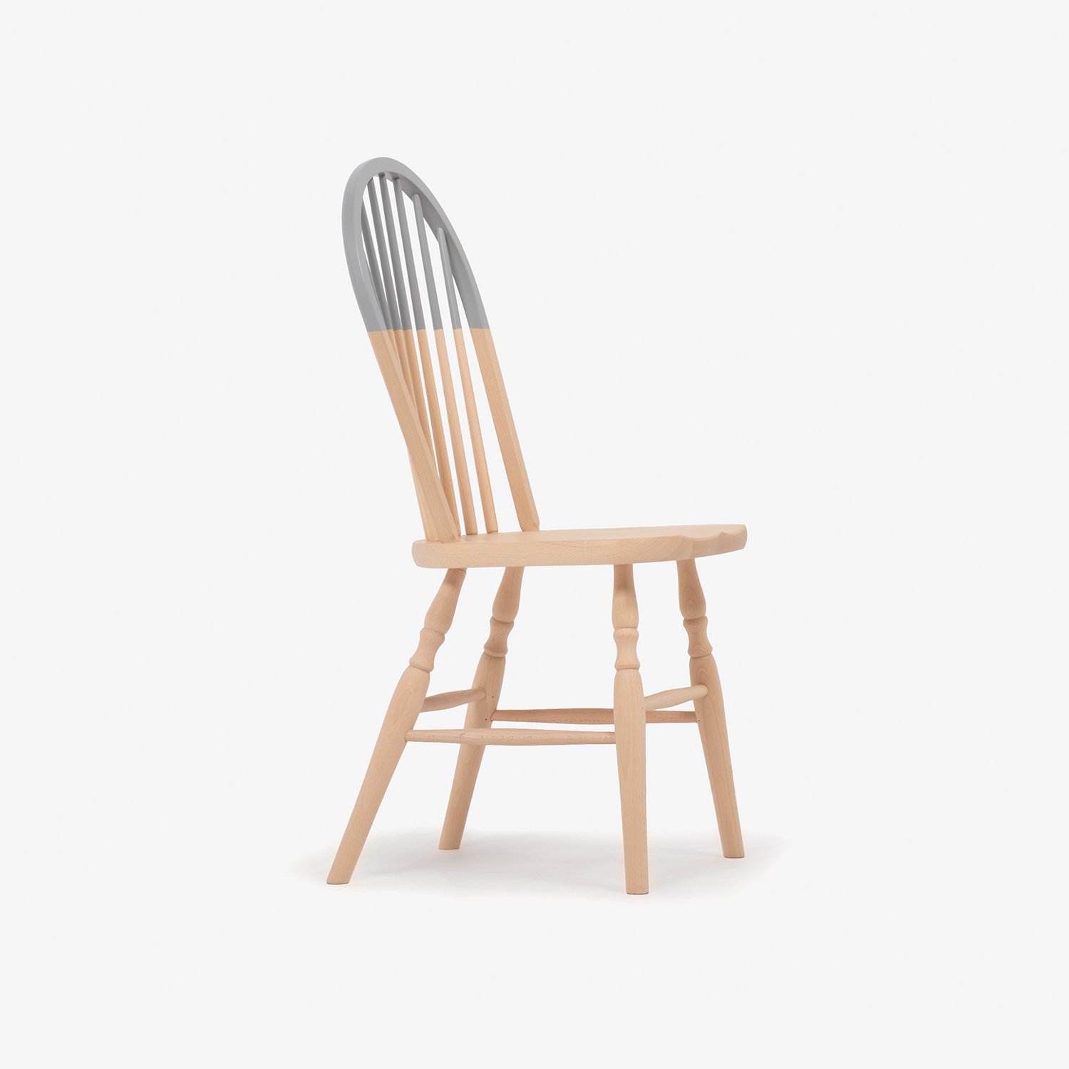 秋田木工 ダイニングチェア「500EB」ブナ材クールグレー色【2脚セット