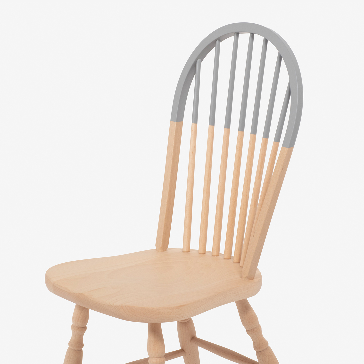 秋田木工 ダイニングチェア「500EB」ブナ材クールグレー色【2脚セット